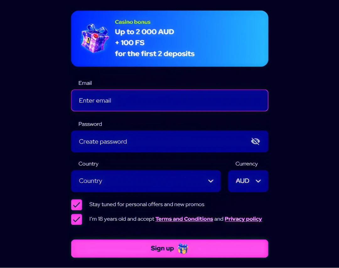 Charmius Casino Sign Up